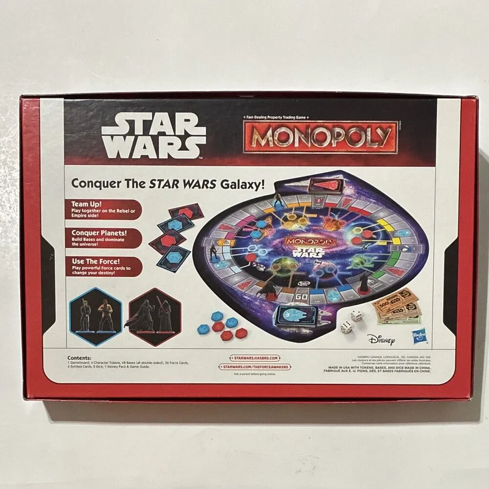 2015 Monopoly Star Wars Edition Hasbro B0324 Complete Board Game w Box